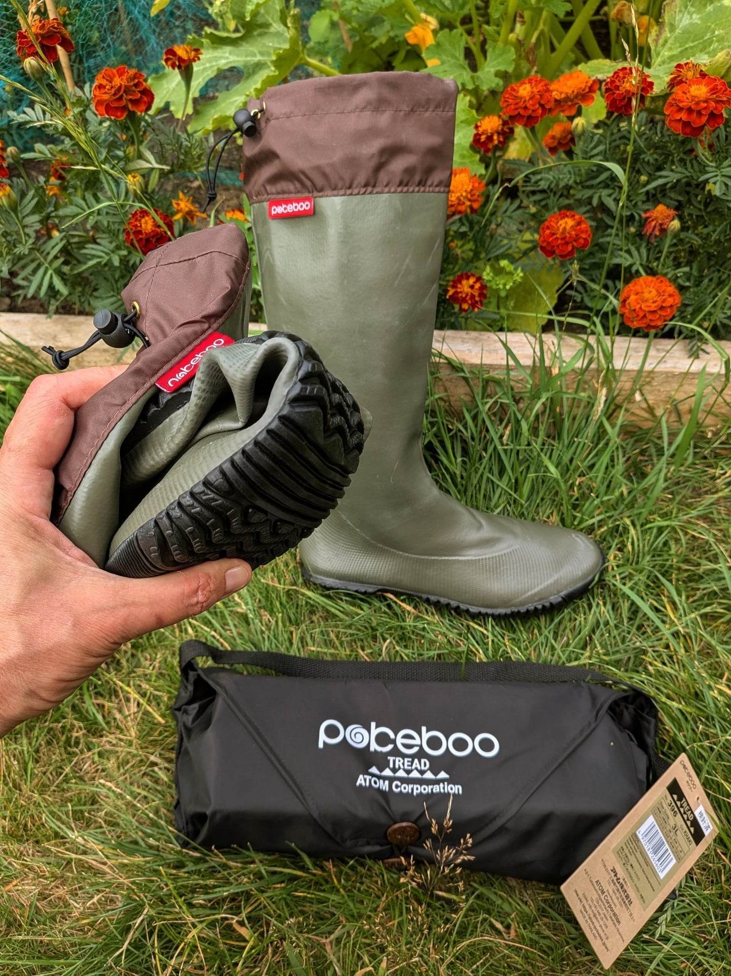NEW Pokeboo TREAD Packable Boots - Khaki - Pokeboo.uk