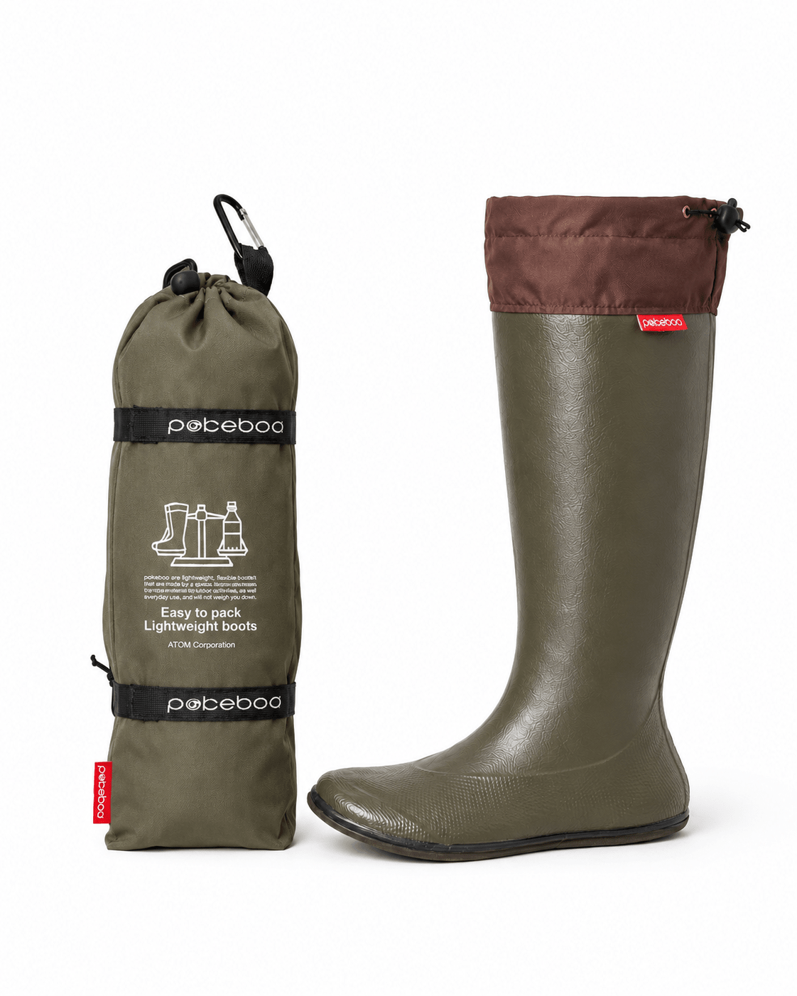 Pokeboo Packable Boots - Khaki - Pokeboo.uk